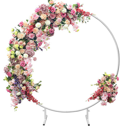 Circle Balloon Arch Stand Round Metal Wedding Arch Circle Balloon Circle Backdrop Stand with Double bar Standing Base