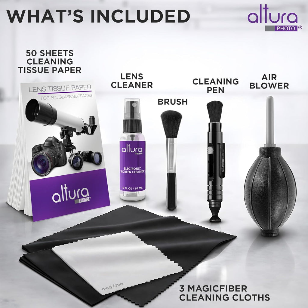 Camera Lens Cleaning Kit, Lens Cleaner for DSLR & Mirrorless | Keeps Gear Spotless & Scratch-Free, Includes Cleaner
