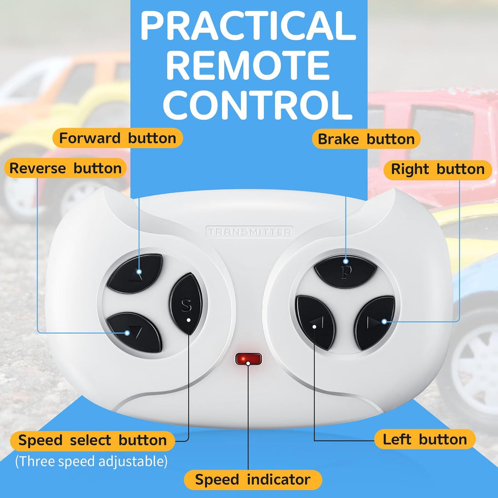 2.4G Remote Control for Kids Electric Car, White Remote Control for 12V Electric Ride On Car/Truck/Toddler Cars