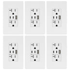 TOPGREENER 4.2A Dual Type C&A USB Wall Outlet, Charging Power Receptacle