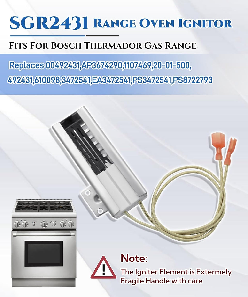 SGR2431 00492431 Gas Range Oven Igniter Replacement