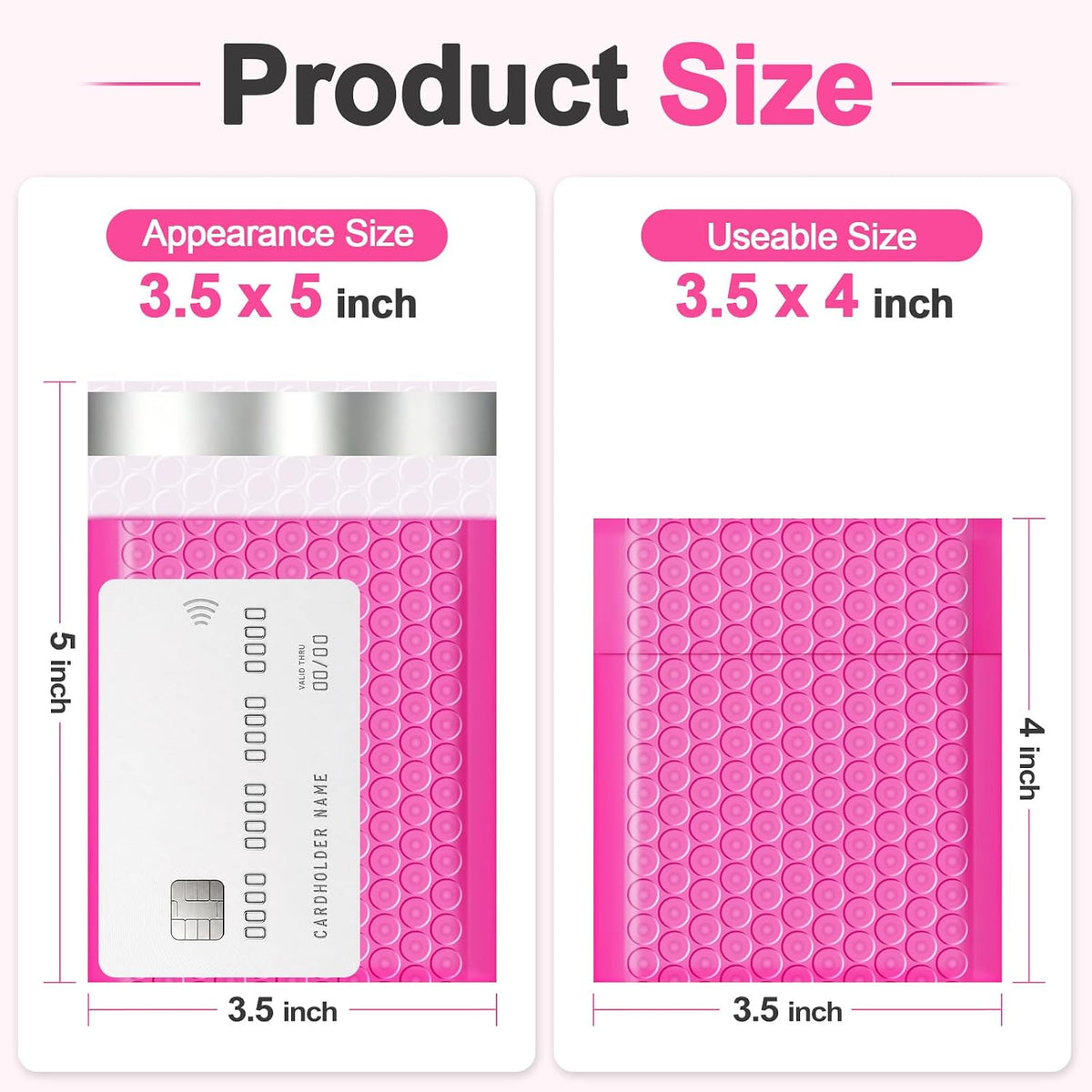 Small Bubble Mailers 3.5x5 100 Pack Waterproof Padded Envelopes Self Seal Small Packaging Shipping Bags for Small