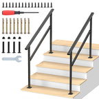 2PCS Hand Rails for Outdoor Steps 2-5 Steps Wrought Iron Handrails