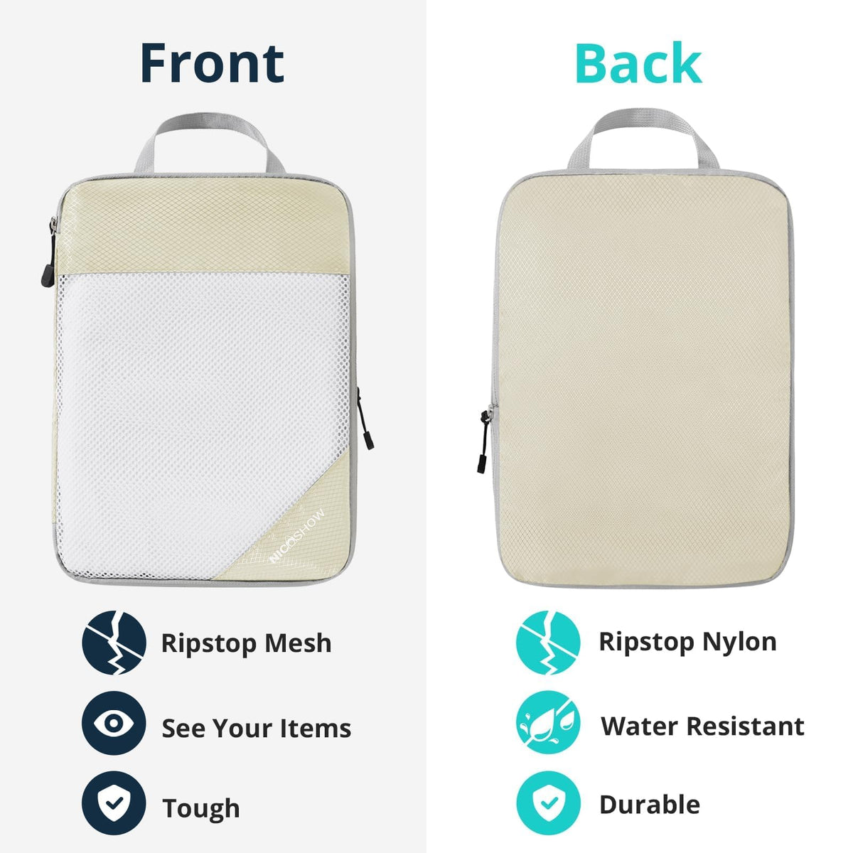 Compression Packing Cubes 10 Set, Compressible Space-Saving Packing Cubes for Travel - Compression Bags, Luggage