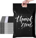 Thank You Poly Mailers with Handle 12x15.5 100 Pcs Easy to Carry | Upgrade Design Shipping Bags Envelopes for Clothes
