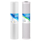 PUREPLUS 20"x4.5" Whole House Water Filter Kit, Sediment & Carbon, 1 Pack
