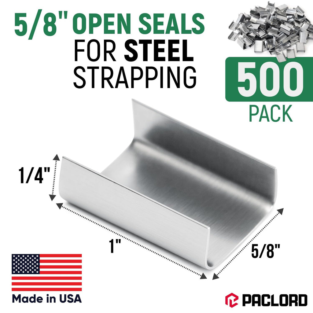 5/8" Open Seals for Steel Strapping, Pack of 500