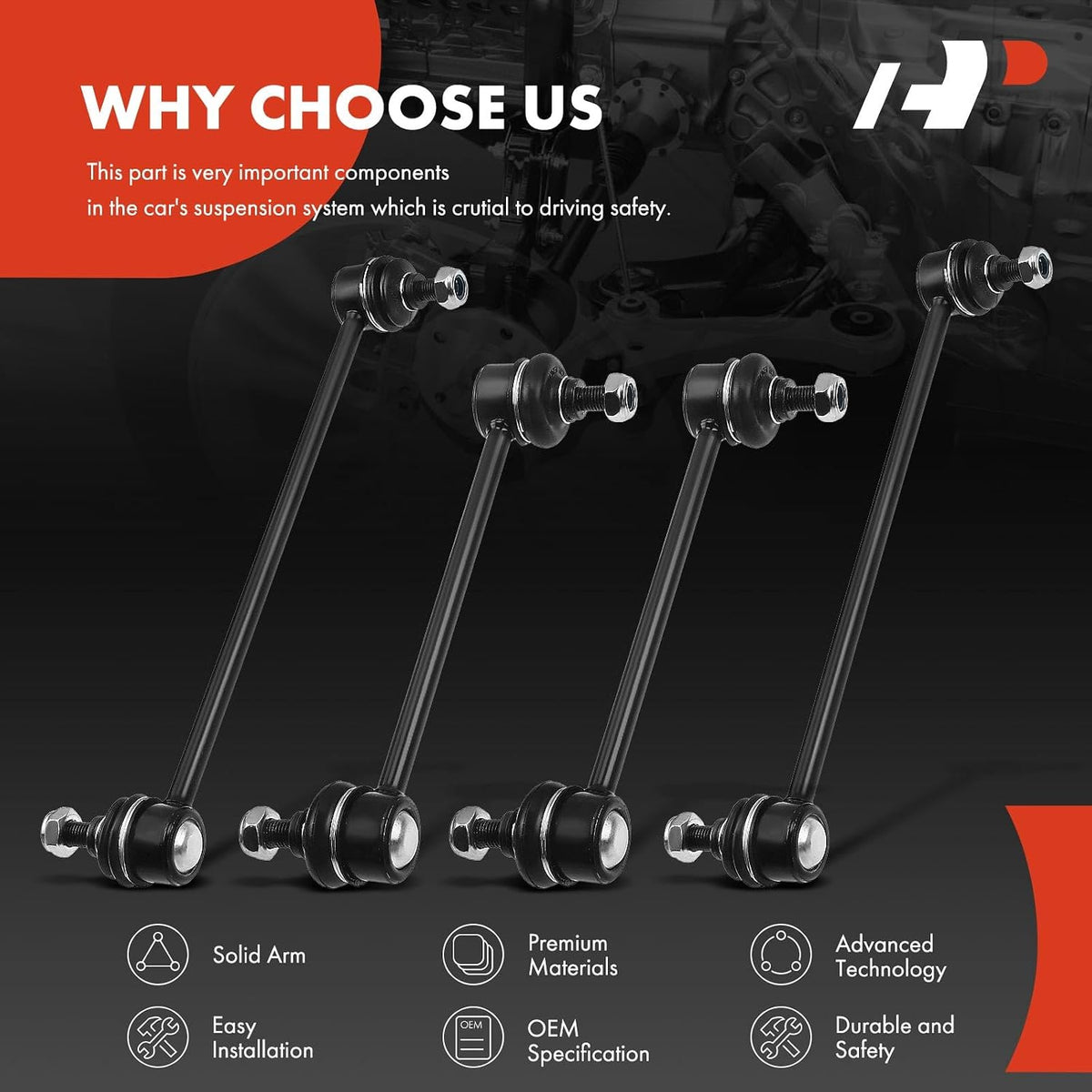 A-Premium Front & Rear Sway Bar Link Stabilizer Bar End Link Kit