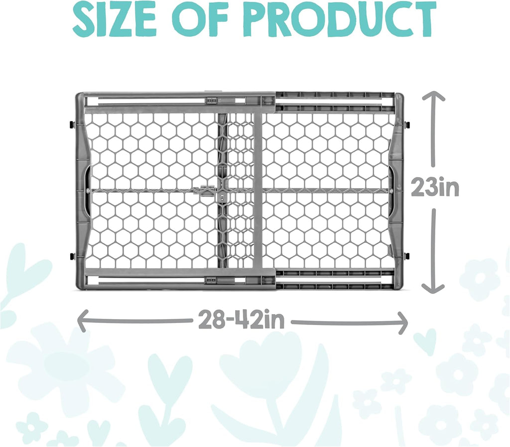 Safety 28"-42" Extra Wide Expandable Baby Gate for Doorways & Bottom of Stairs, Pressure Mounted Safety Gate for
