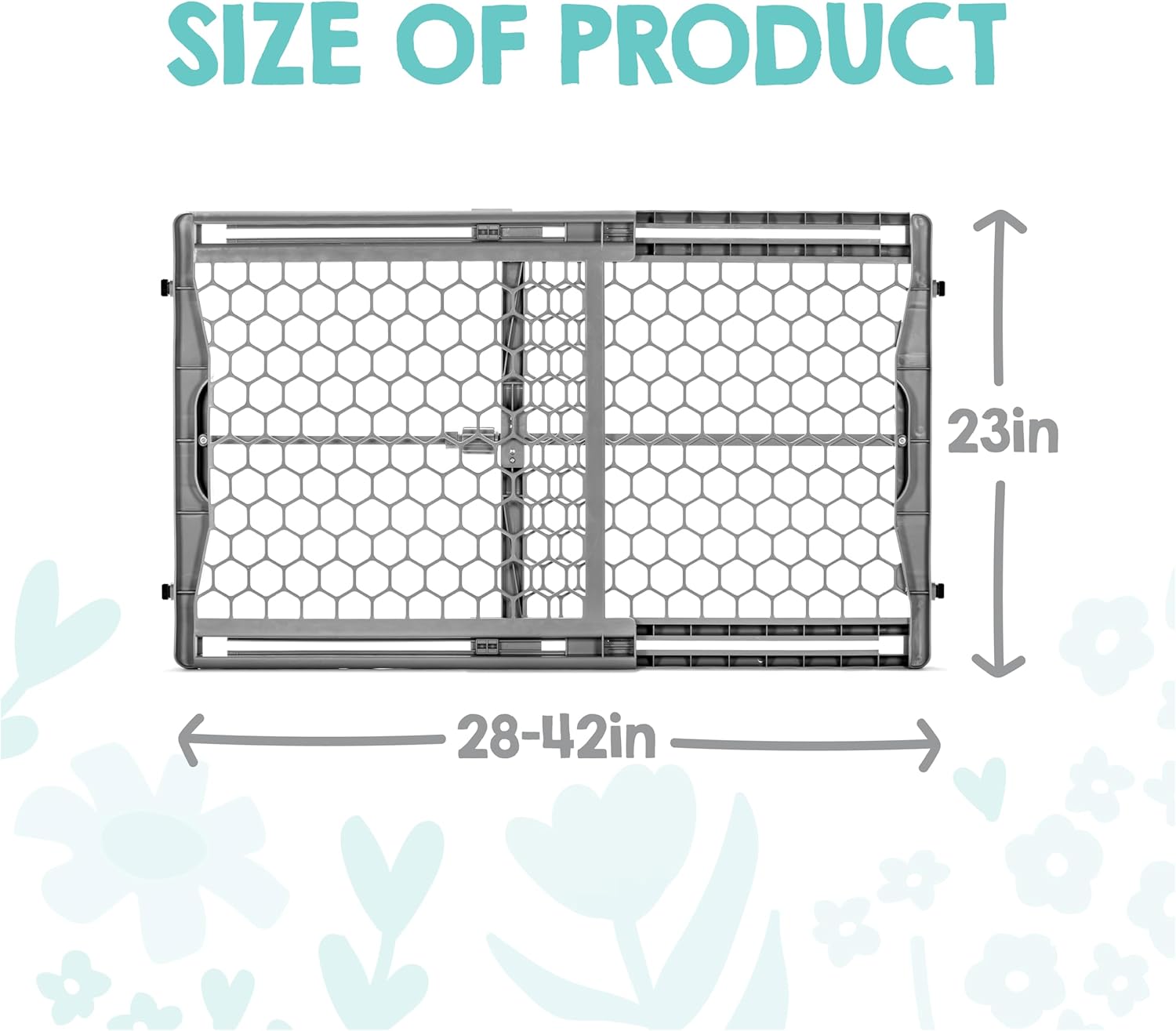 Safety 28"-42" Extra Wide Expandable Baby Gate for Doorways & Bottom of Stairs, Pressure Mounted Safety Gate for