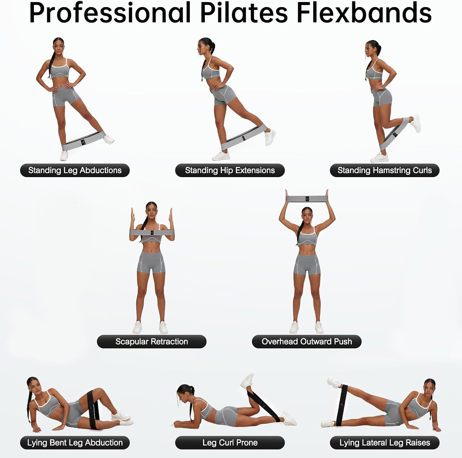 Resistance Bands for Working Out: 3-Set Professional Exercise Bands for Pilates, Yoga, Home Gym, Booty, Leg Training