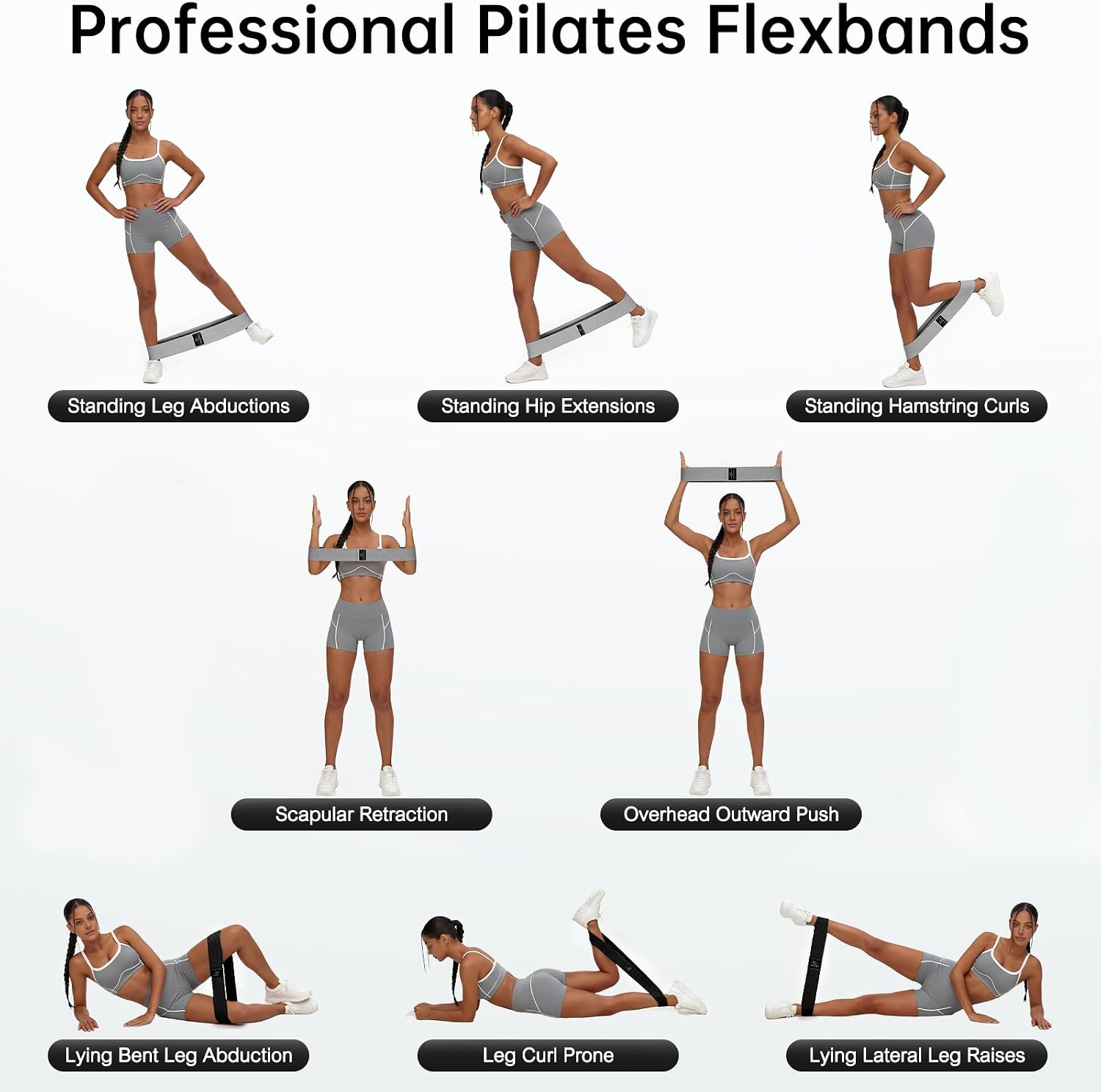 Resistance Bands for Working Out: 3-Set Professional Exercise Bands for Pilates, Yoga, Home Gym, Booty, Leg Training