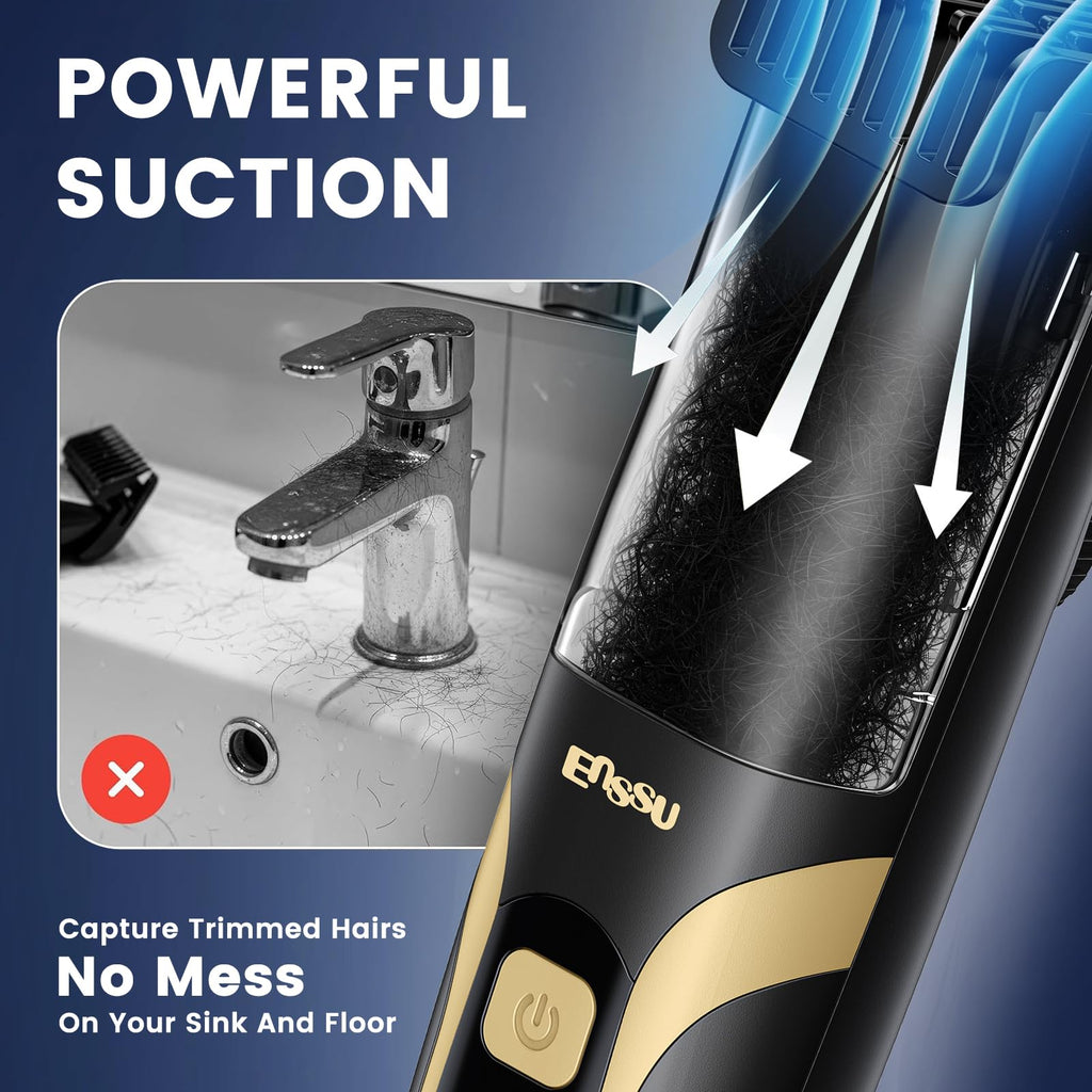 Beard Trimmer for Men Vacuum, Electric Mustache Trimmer for Less Mess