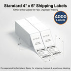 4x6 Thermal Shipping Labels 4000 Fanfold for FedEx UPS USPS