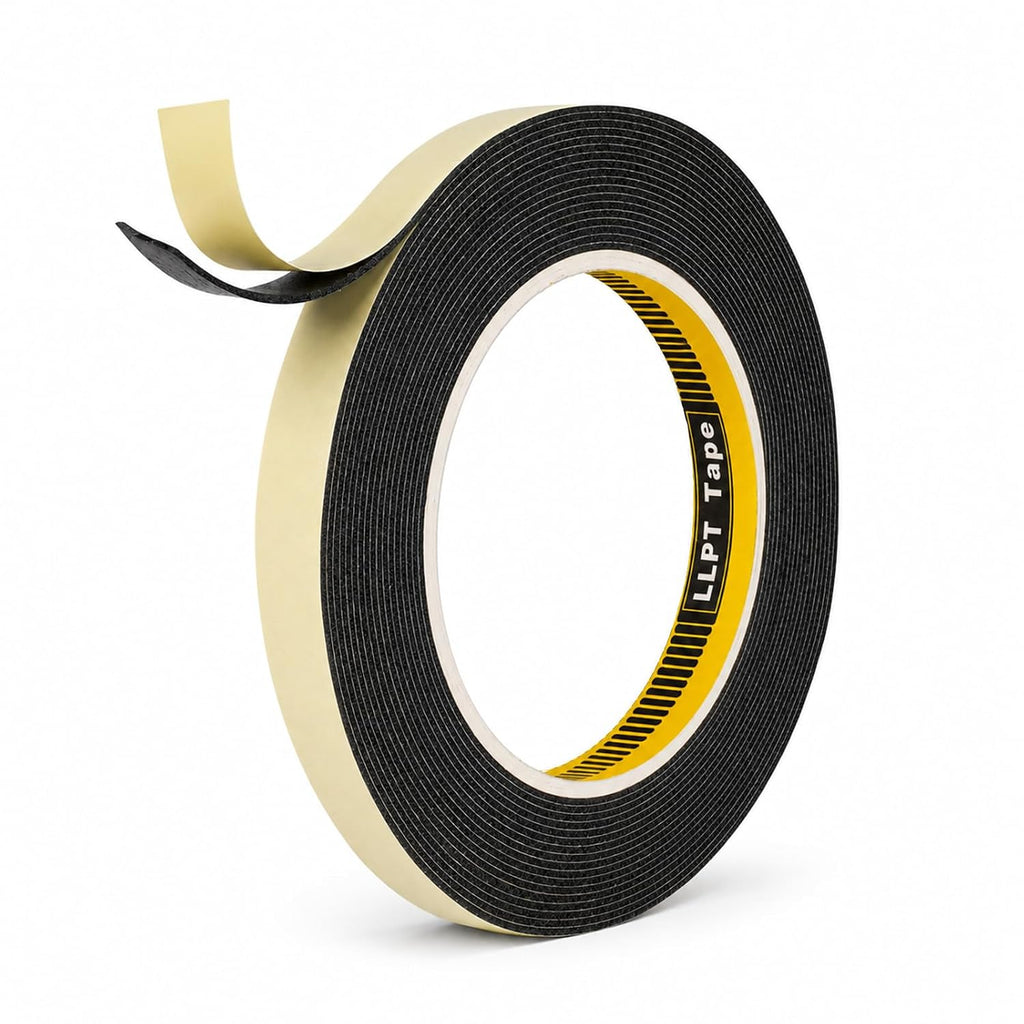 Double Sided Foam Tape 1/2" x 18 Ft Black