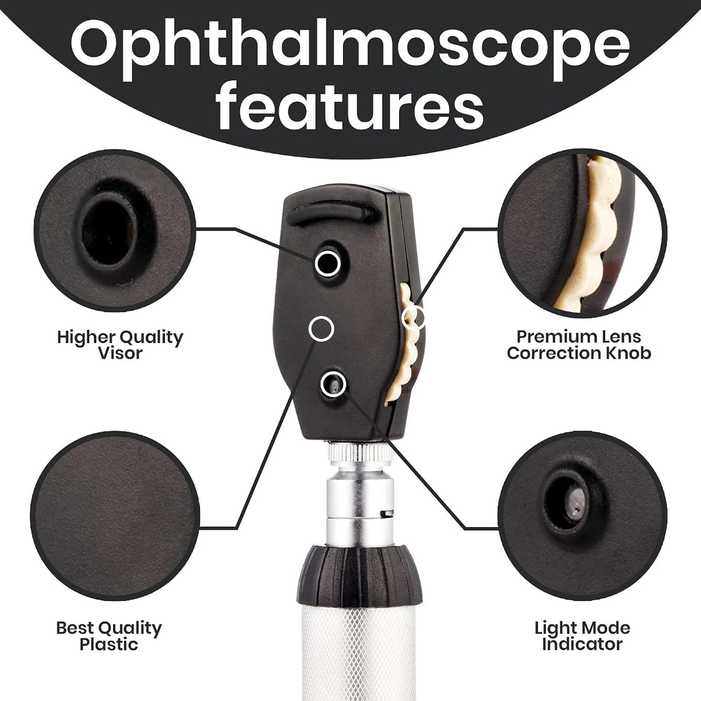 Otoscope Oph Multi-Function Set - Otoscope/Opthalmoscope for Ear & Eye Examination - with Portable Carry Case, Sight