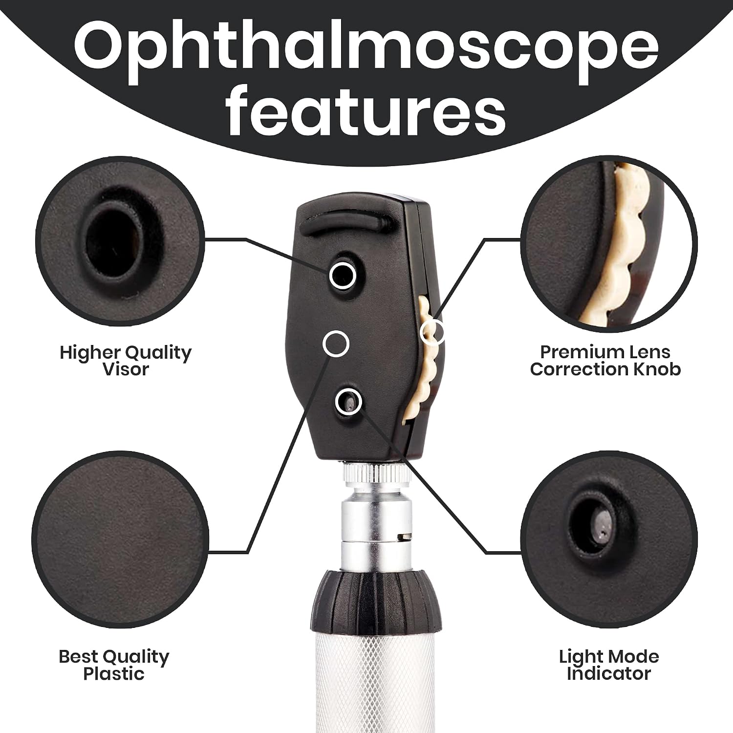 Otoscope Oph Multi-Function Set - Otoscope/Opthalmoscope for Ear & Eye Examination - with Portable Carry Case, Sight