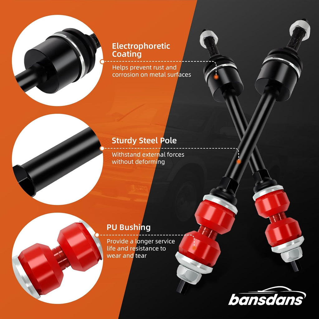 55398938AC Front Stabilizer Bar Kit And K80894 Sway Bar Links Front Sway with PU Bushing Fit for 2009-2010 Dodge Ram 1500, 2011-2018 Ram 1500, 2019-2022 Ram 1500 Classic, OE#55398938AB