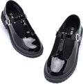 Girls School Uniform Shoes Mary Jane Flats,Low Heel Princess Hook and Loop Dress Shoes for School Party