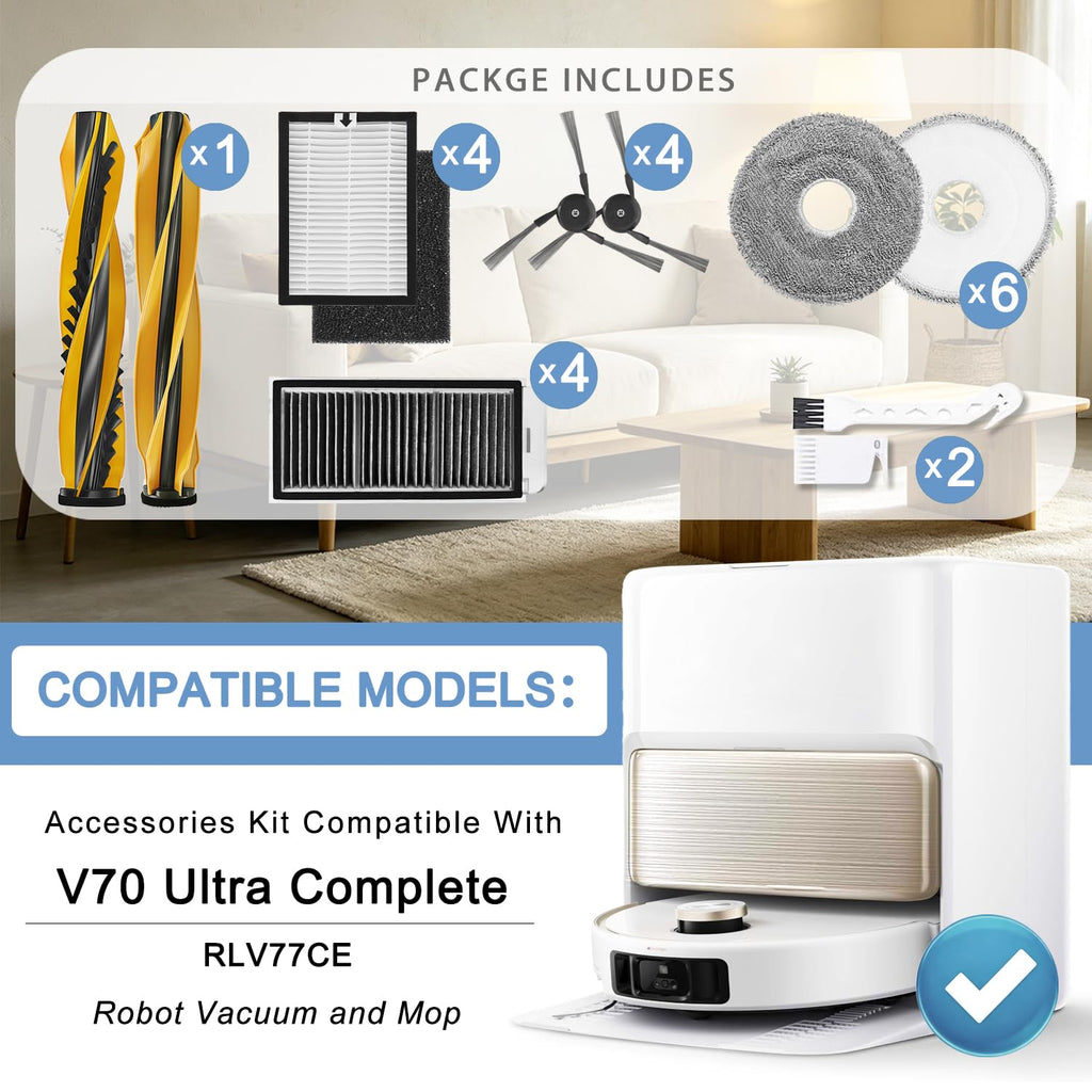 V70 Ultra Complete Accessories Pack Compatible with MOVA Robot Vacuum