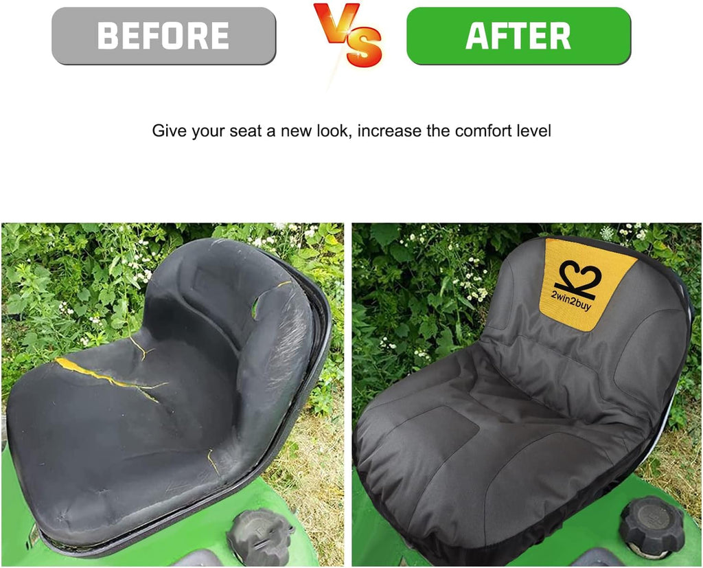 Riding Lawn Mower Seat Cover 600D Non Slip Tractor Seat Cover with Padded | Heavy Duty Seat Covers Universal Fits for