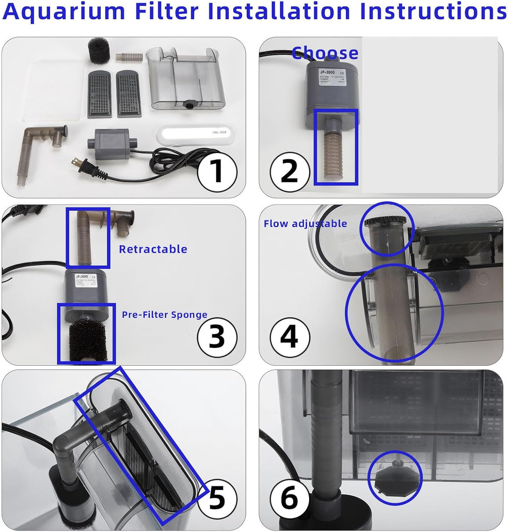10 Gallon Glass Fish Tank, Easy to Maintain Small Aquarium for Betta/Shrimp and Aquatic Planting.