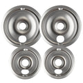 Range Kleen 11920-4X GE Drip Pans Containing 2 Units each 119A, 120A, Chrome