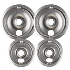 Range Kleen 11920-4X GE Drip Pans Containing 2 Units each 119A, 120A, Chrome