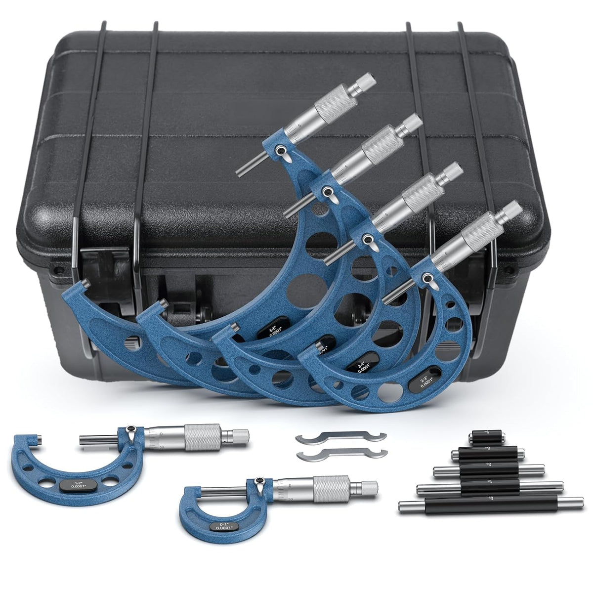 HDLNKAK Outside Micrometer 0-6", 0.0001" Graduation Micrometer Set