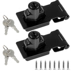 2 Pack 2.5 Inch Hasp Locks with Keys, Flat Black