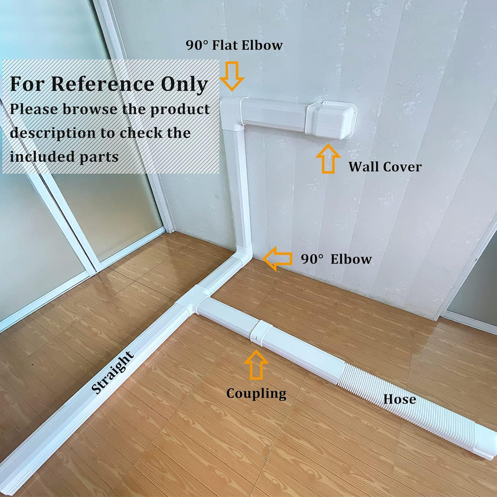 17Ft Mini Split Line Set Cover 5" PVC Line Cover Kit for Mini Split and Central Air Conditioner & Heat Pump(White)