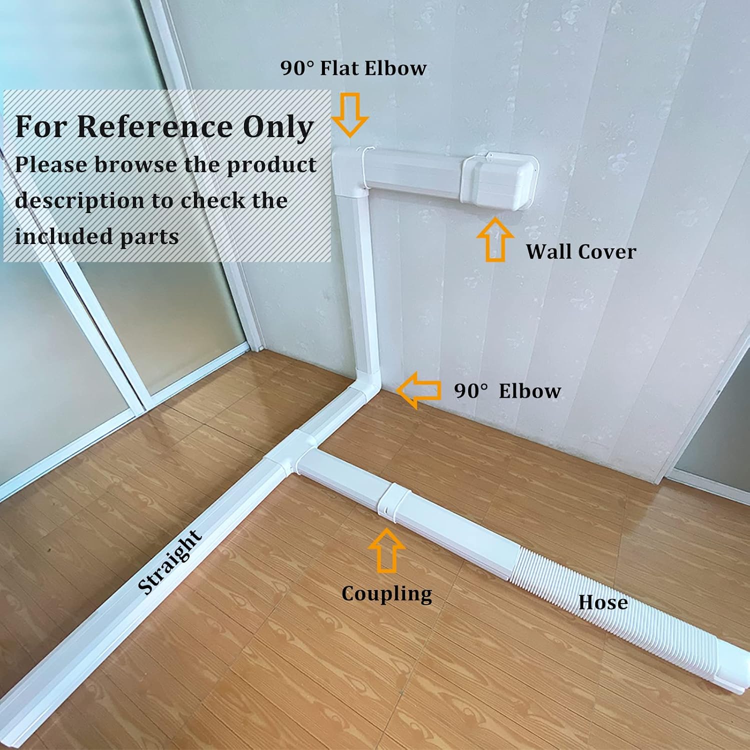 17Ft Mini Split Line Set Cover 5" PVC Line Cover Kit for Mini Split and Central Air Conditioner & Heat Pump(White)