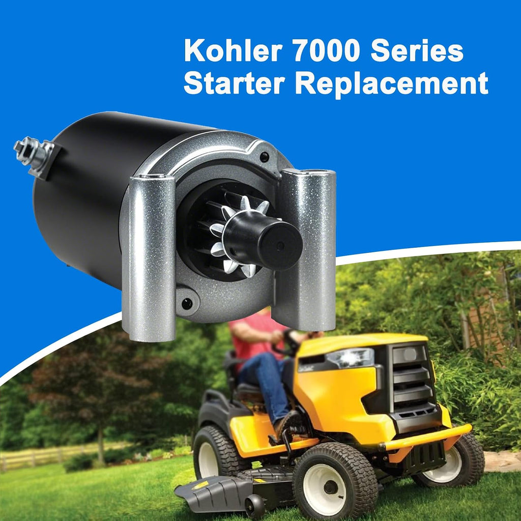 Kohler 7000 Series Starter Motor Compaitble with Kohler Courage Twin SV710 SV715 SV720 SV725 SV 710 715 720 725 Cub Cadet LT1045 LT1050 I1046 LTX-1050 LTX-1046 XT1 XT2 RZT-50 20HP 23HP 25HP 27HP