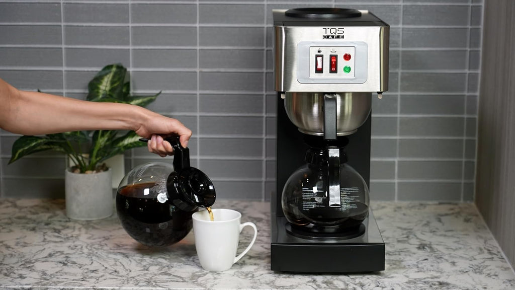 TQS CAFE Commercial Coffee Maker, Double 12-Cup Stainless Steel