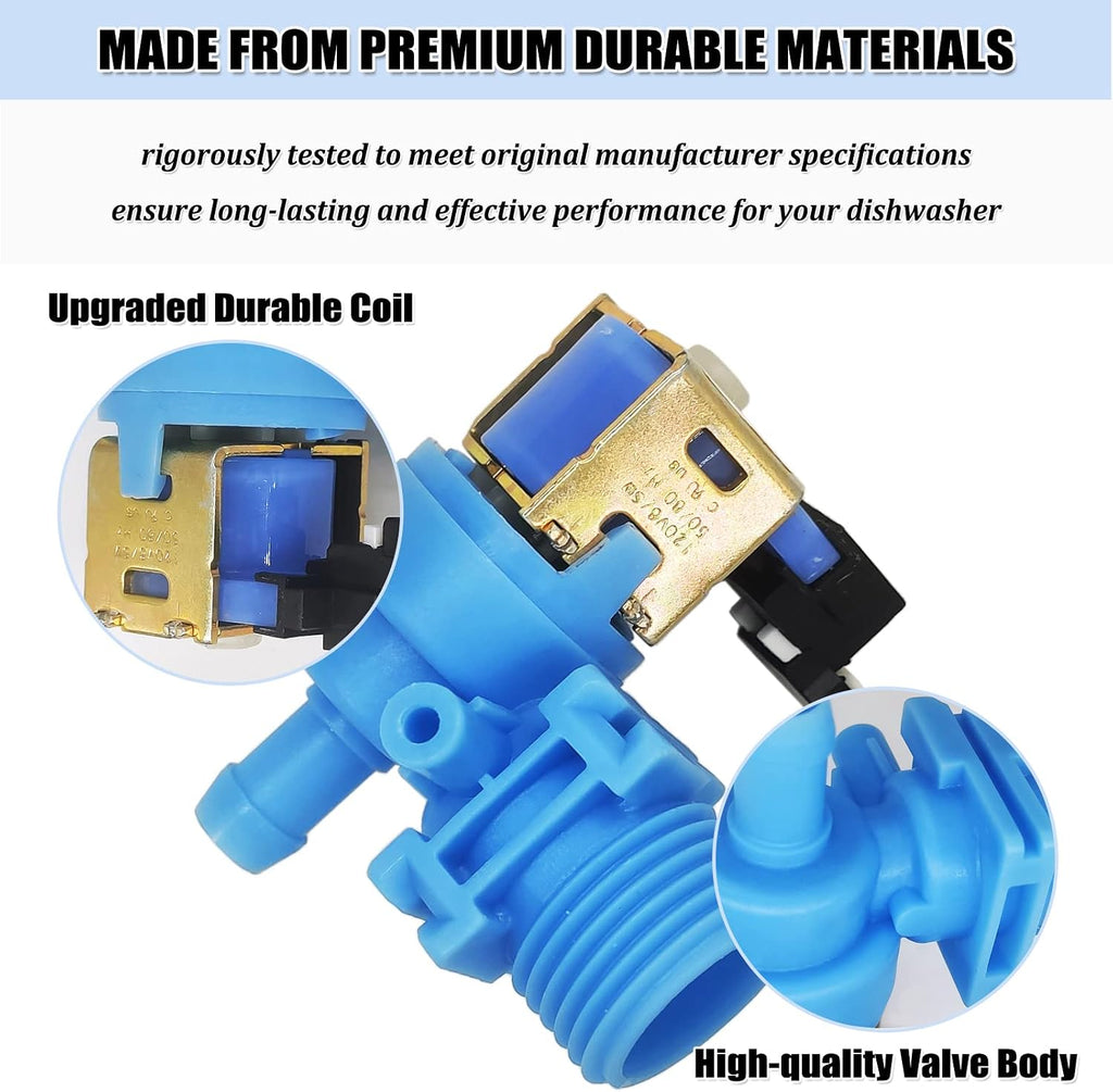 WPW10327249 Dishwasher Water Inlet Valve Replacement for Whirlpool, Kenmore, KitchenAid, Maytag - Replaces W10316814, W11130743, AP6019618, EAP11752927, PS11752927