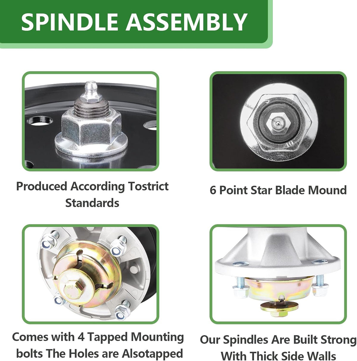 AM121342 AM121229 Deck Spindle Assembly Fit for John Deere 54 48 44 Inch 345 335 325 GT235 LX188 Mower Spindle JD LX178 LX240 GT275 GT245 GT325 Tractor Parts (3 Pack)