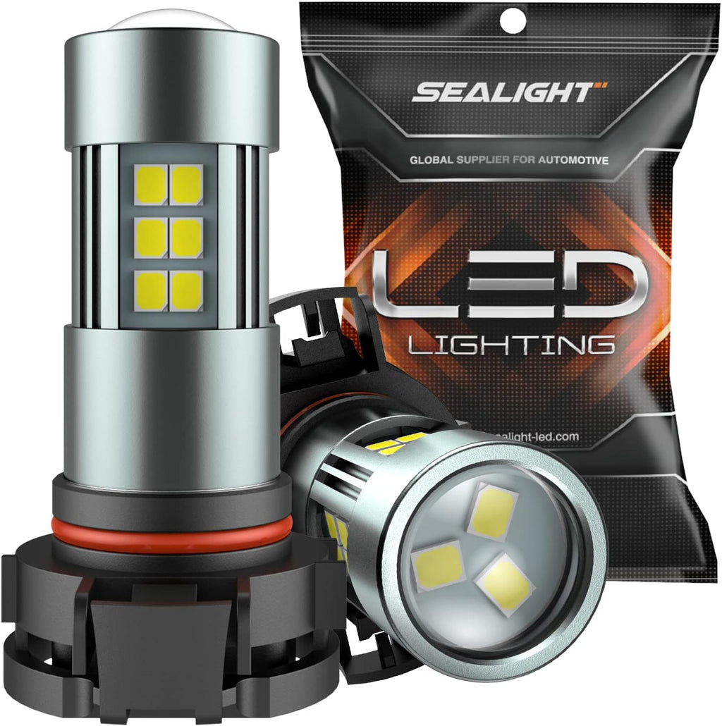 5202 LED Fog Light Bulbs, 6000K Xenon White, 27 SMD Chips DRL Bulbs, 5202 5201 PS19W PS24W 9009 LED Fog Light, Pack of 2