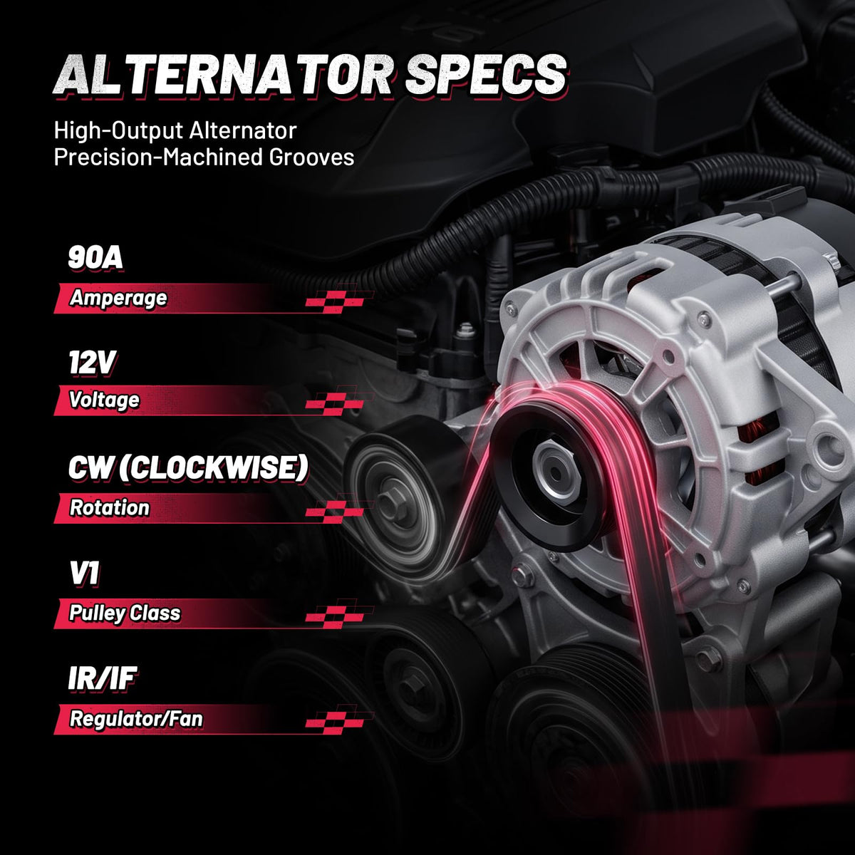 BDFHYK 90A Alternator for Bobcat S185 2002-2007, 12390