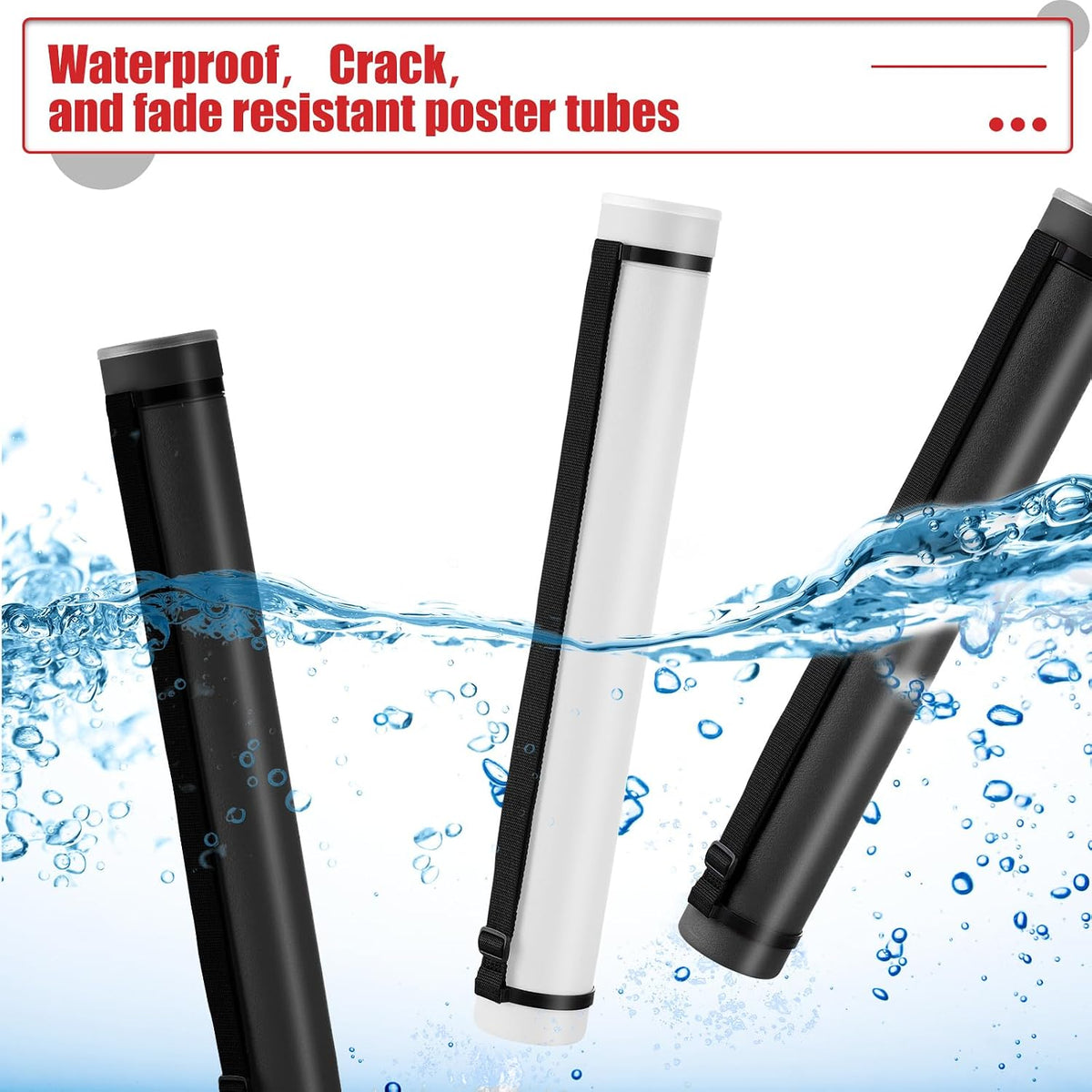 6 Pcs Expandable Poster Tubes Bulk,, Black, White
