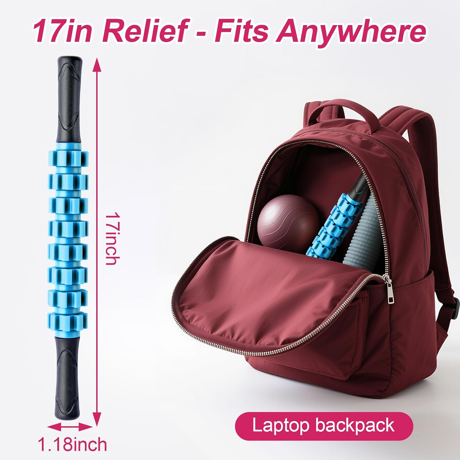 Massage Roller, Muscle Roller Stick, Therapy Roller Stick for Legs, Calf, Thigh, Lipo Roller for Relief Muscles, Deep