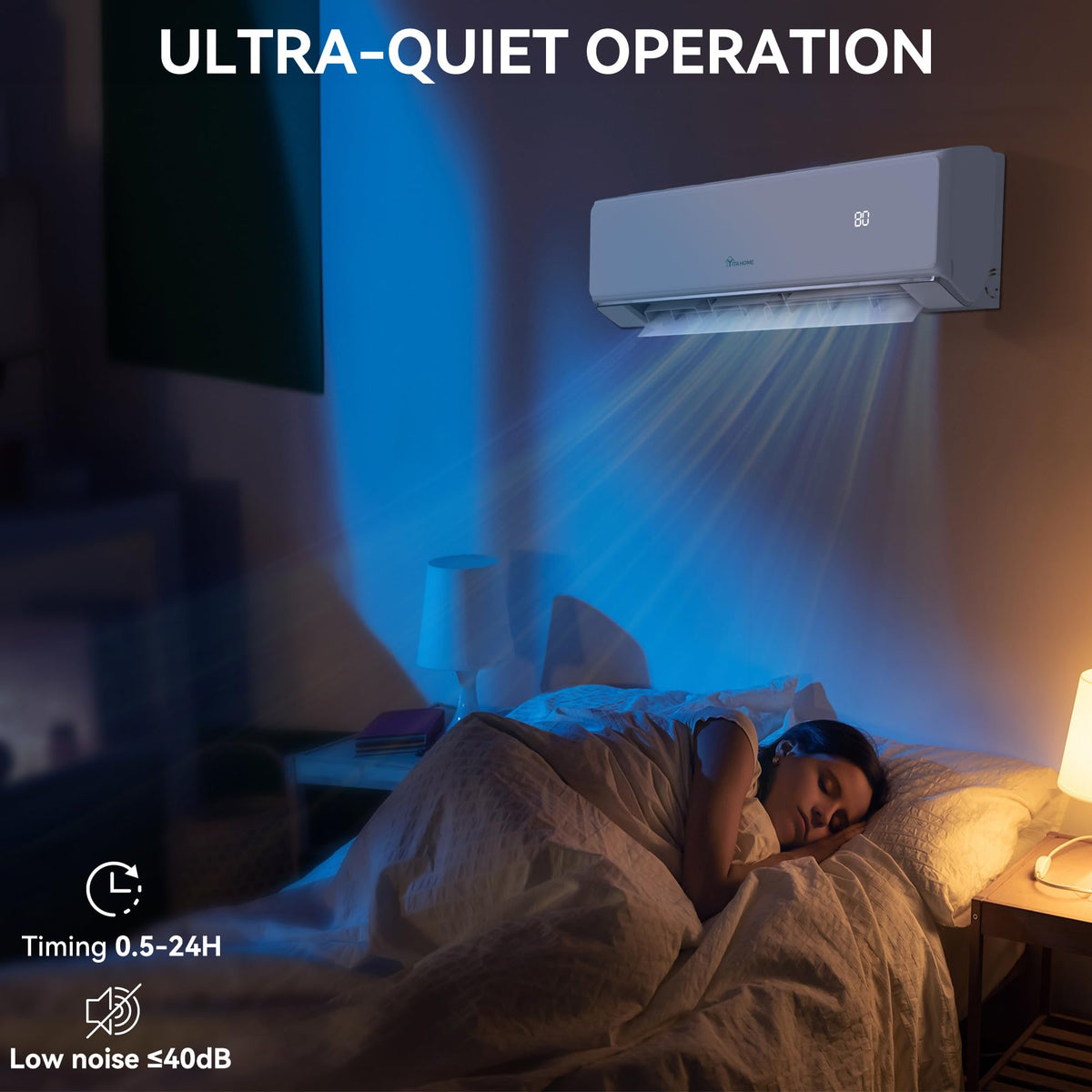 23 SEER2 24K BTU 3 Zone Mini Split AC/Heating System, 9000 9000 9000 BTU Tri Zone Mini Split Air Conditioner