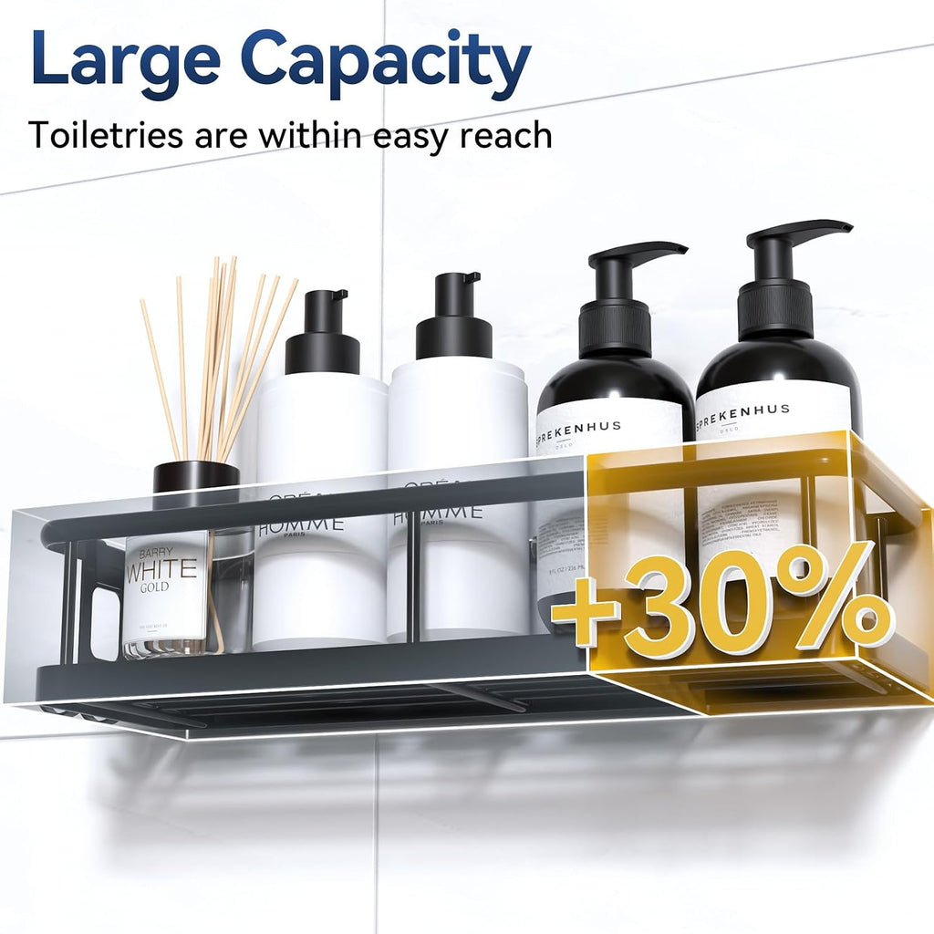 Shower Caddy Adhesive, Rustproof Shower Organizer, Large Capacity Shower Shelves for Inside Shower, No Drilling