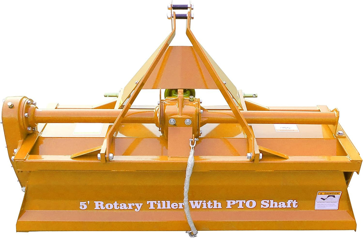 Sigma Heavy Duty 3 Point Hitch Rotary Tiller 5' FT 60" in. Work with 3 PT CAT I Hitch Tractor PTO Driven Gear Drive