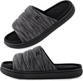 Mens Open-Toe Slippers Memory Foam Indoor Outdoor House Shoes