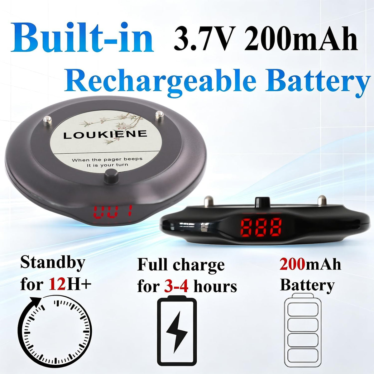 Restaurant Pager System, 20 Pagers Wireless Food Ready Buzzer