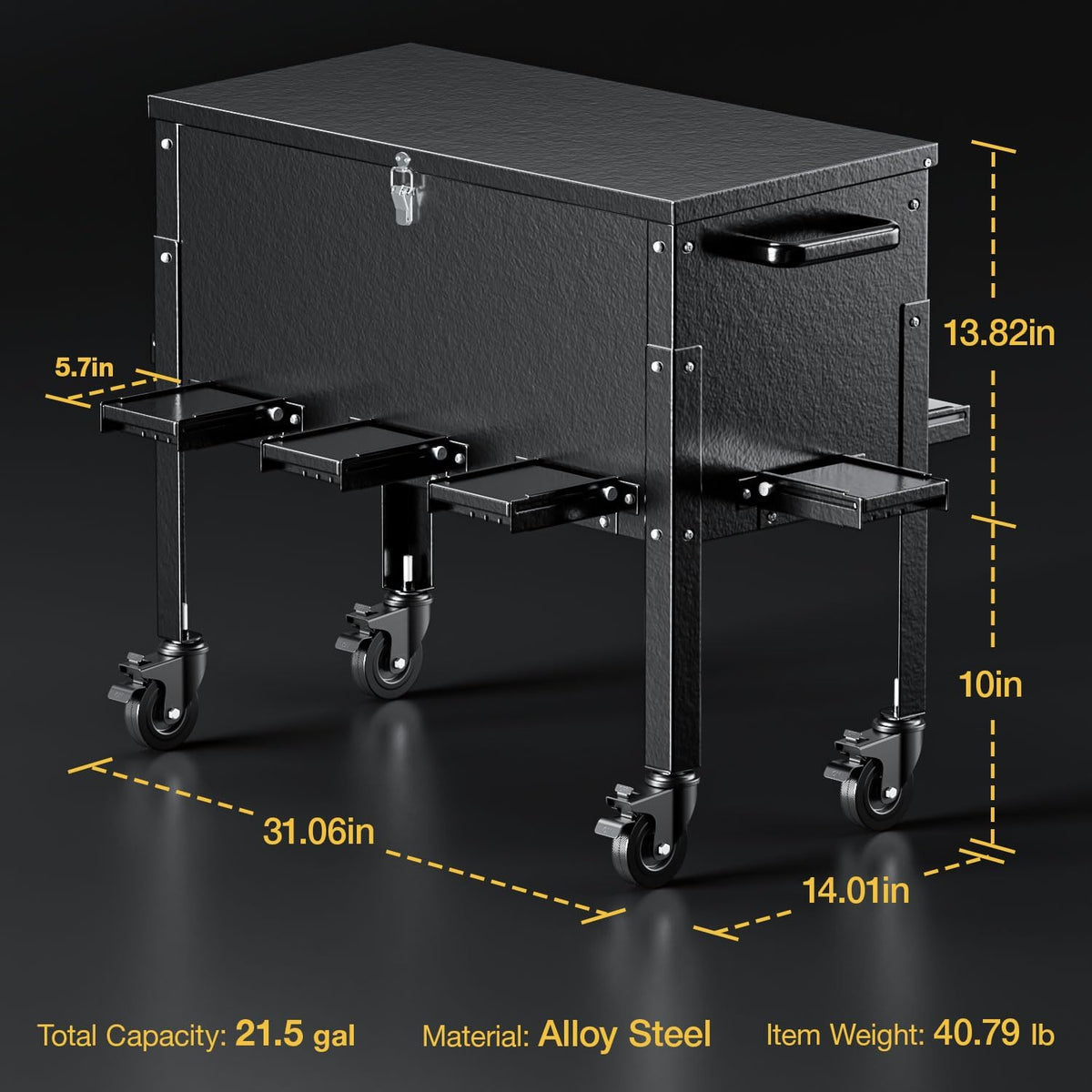 Gravity Deer Feeder, Heavy Duty Metal Deer Feeder, 128LB Large Capacity Automatic Dispenser Feeder, Portable Hunting