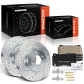 A-Premium 12.64 In (321mm) Front Brake Rotors & Ceramic Pads Kit, 6-Pack