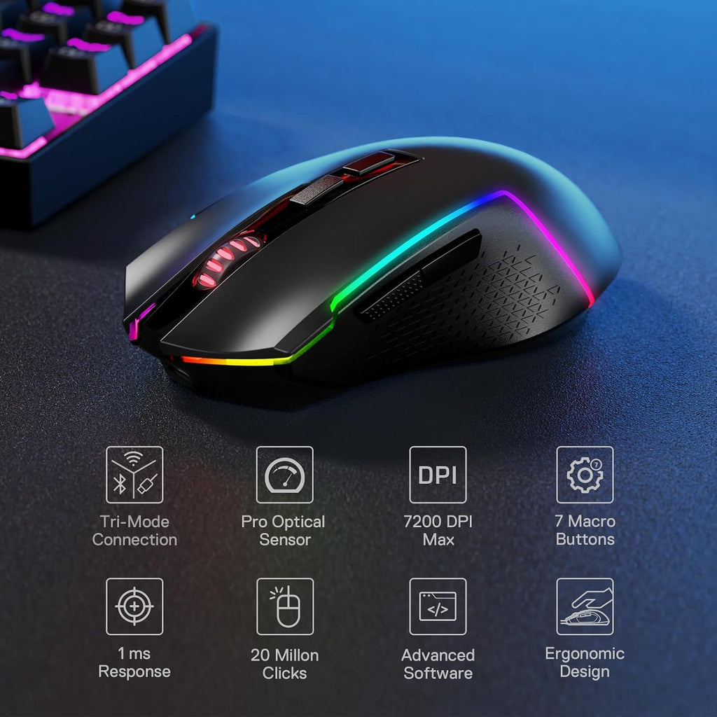 S136 Combo, K628 PRO 75% Wireless Gaming Keyboard + 7200 DPI Mouse