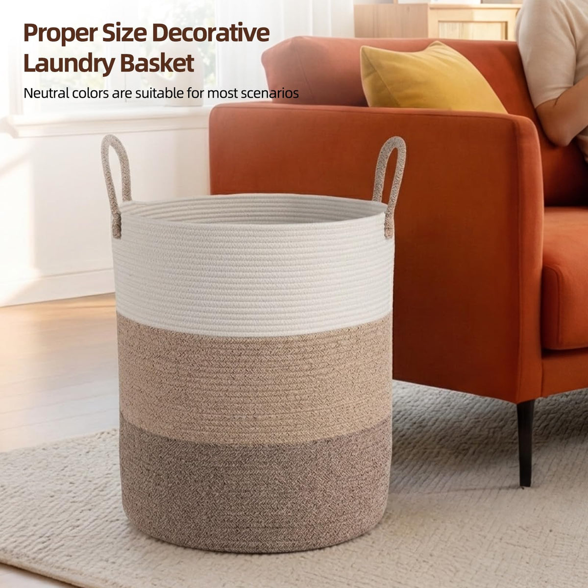 60L Nursery Hamper Laundry Basket Laundry Hamper Gradient Brown