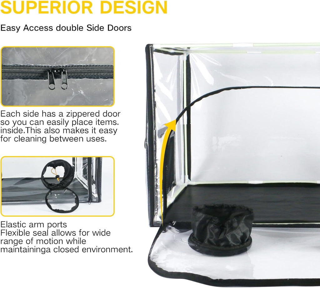 Large Still Air Box Mushroom, Mushroom Grow Bag Kit Mycology Fume Hood Propagation Stations Grow Kit Monotub Kit